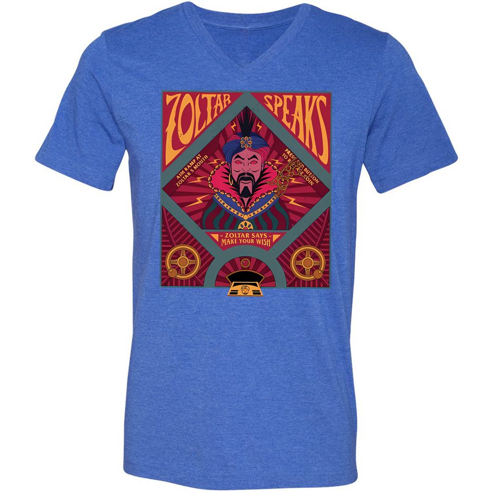 Unisex V-Neck T-Shirt - 6ZF713BD - Heather True Royal - 14