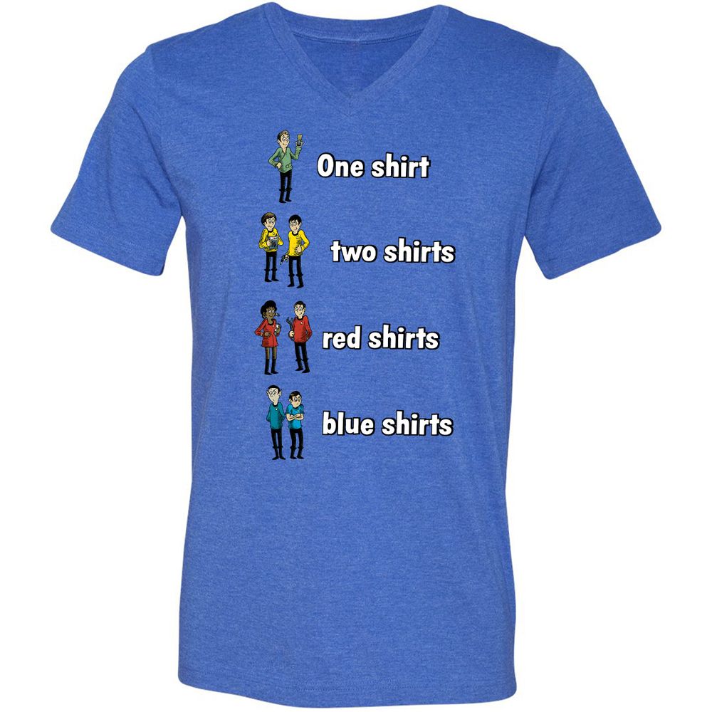 Unisex V-Neck T-Shirt - W339ZALK - Heather True Royal - 14