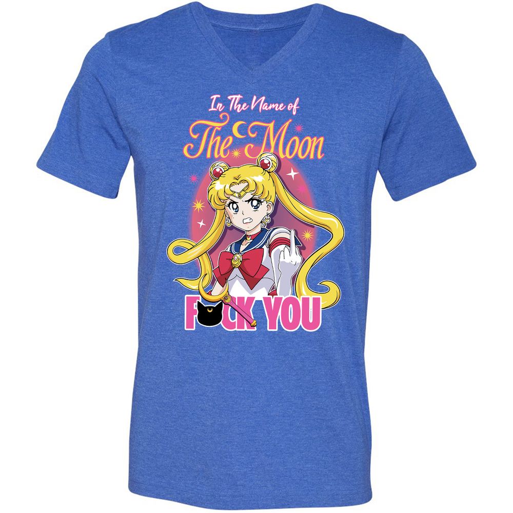 Unisex V-Neck T-Shirt - 2ASAKH56 - Heather True Royal - 14