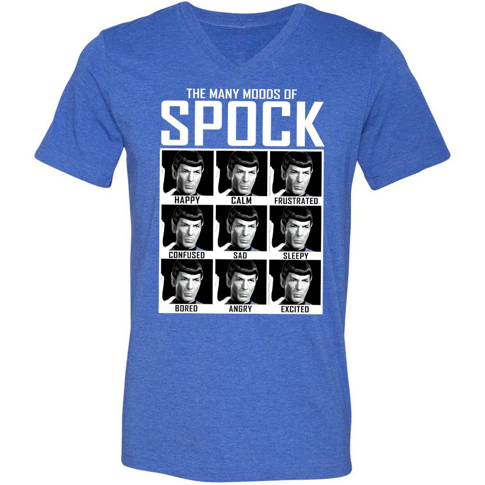 Unisex V-Neck T-Shirt - QJ743727 - Heather True Royal - 14