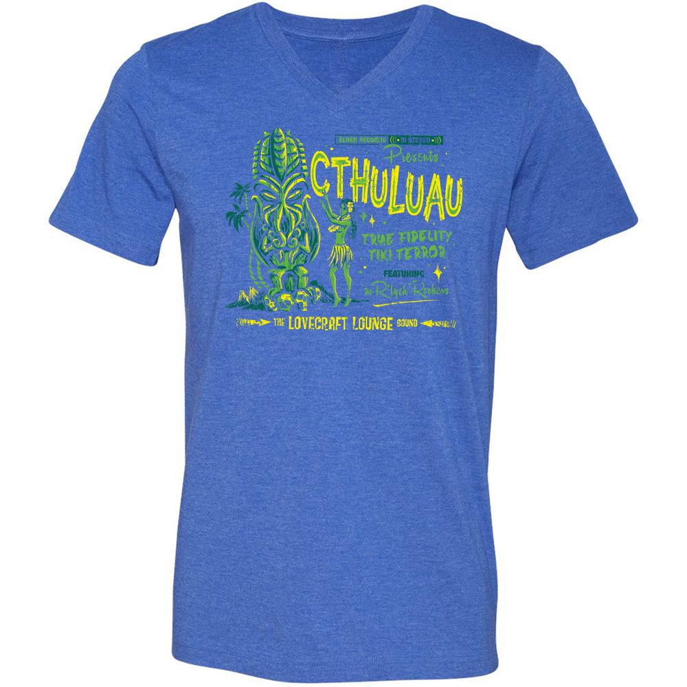 Unisex V-Neck T-Shirt - 5ZC2VZD1 - Heather True Royal - 14
