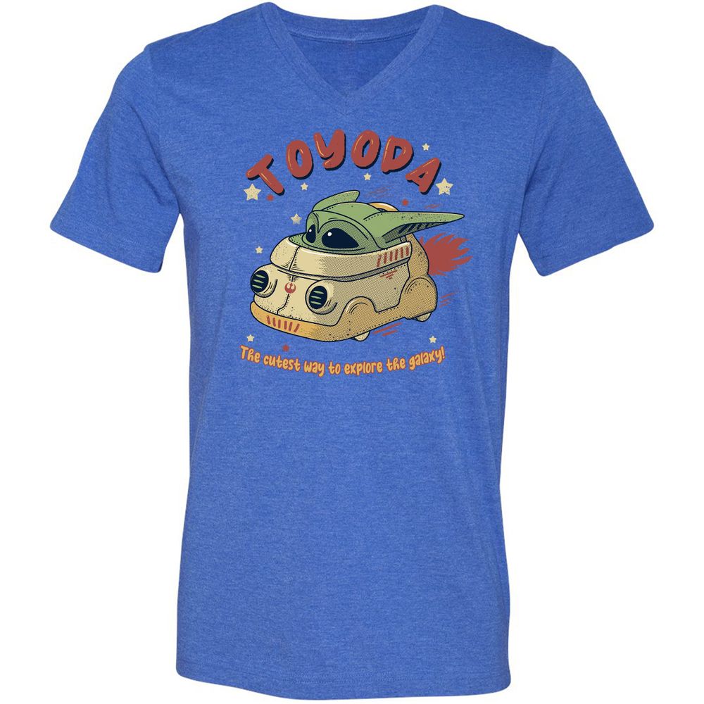 Unisex V-Neck T-Shirt - 3QBFHH1V - Heather True Royal - 14