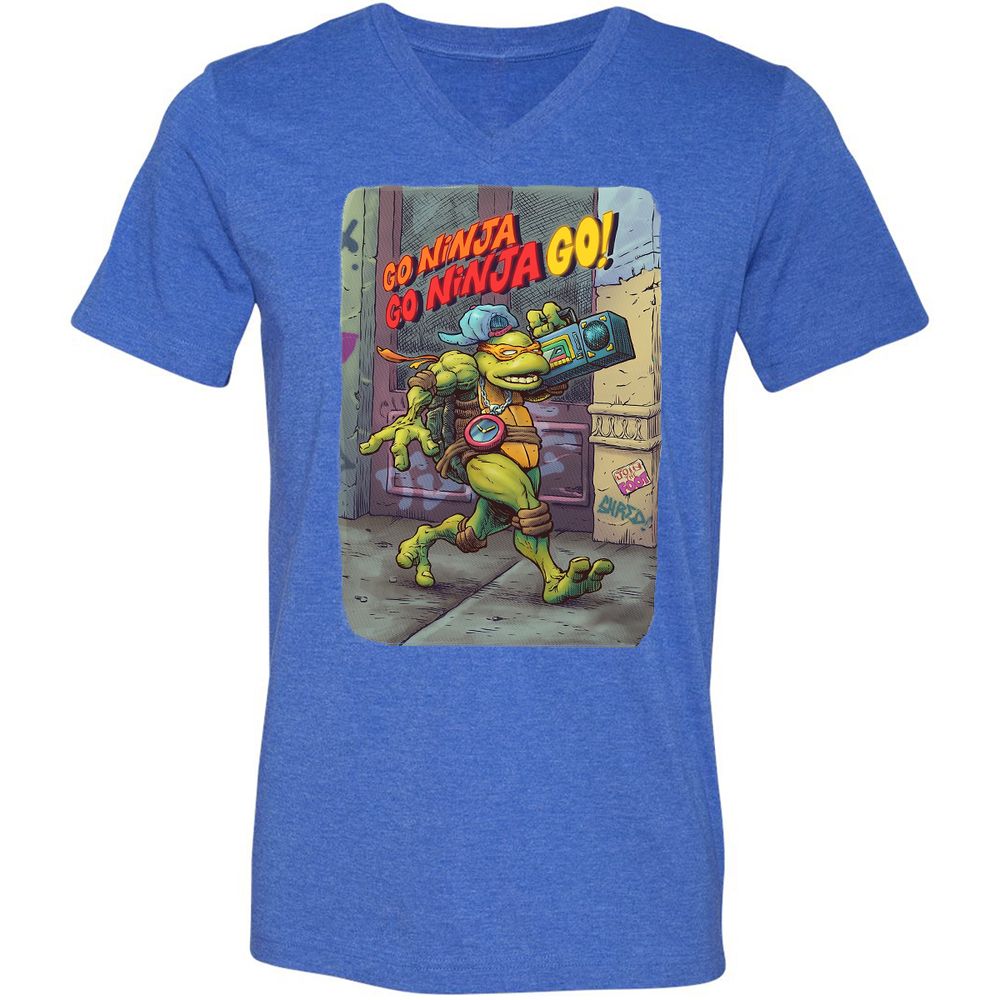 Unisex V-Neck T-Shirt - 3WZ7M4JQ - Heather True Royal - 14