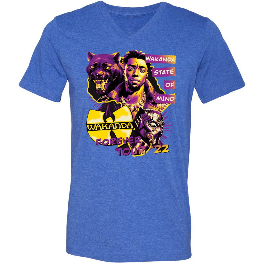 Unisex V-Neck T-Shirt - M84ZT2BX - Heather True Royal - 14