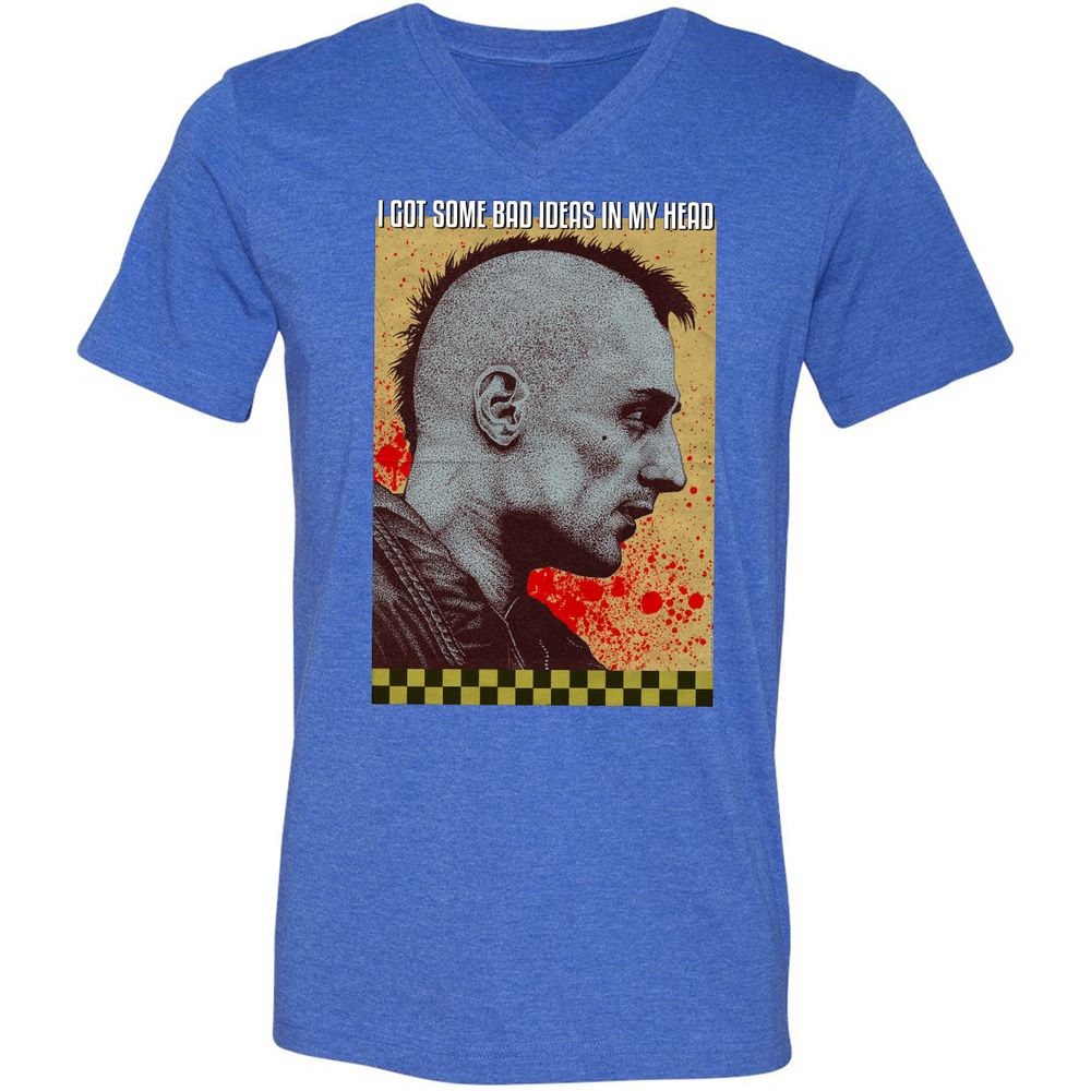 Unisex V-Neck T-Shirt - WHZK5HNE - Heather True Royal - 14