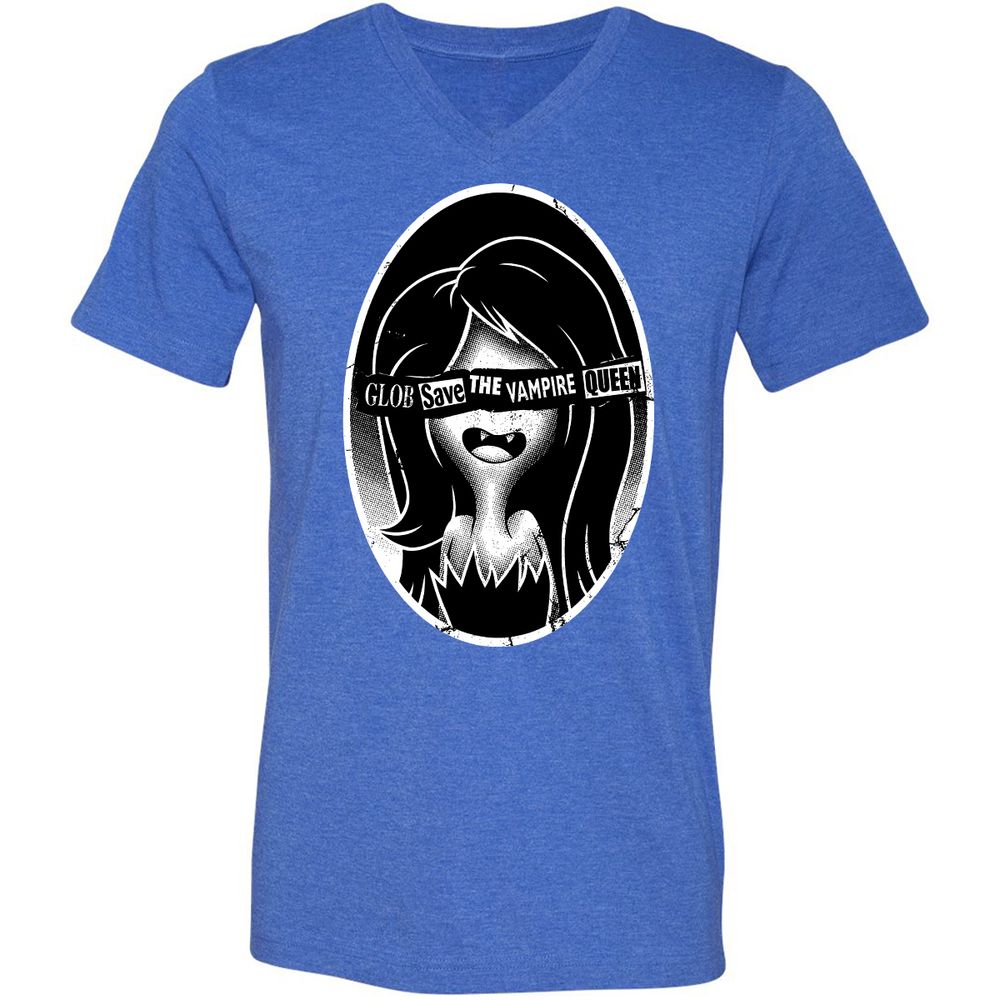 Unisex V-Neck T-Shirt - XGQY5MLQ - Heather True Royal - 14
