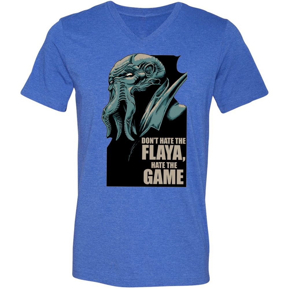 Unisex V-Neck T-Shirt - TU2GQBVR - Heather True Royal - 14