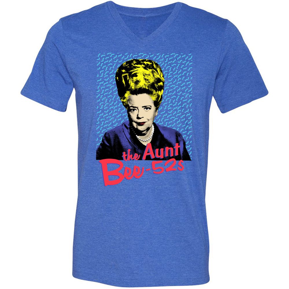Unisex V-Neck T-Shirt - EGYY3W8Q - Heather True Royal - 14