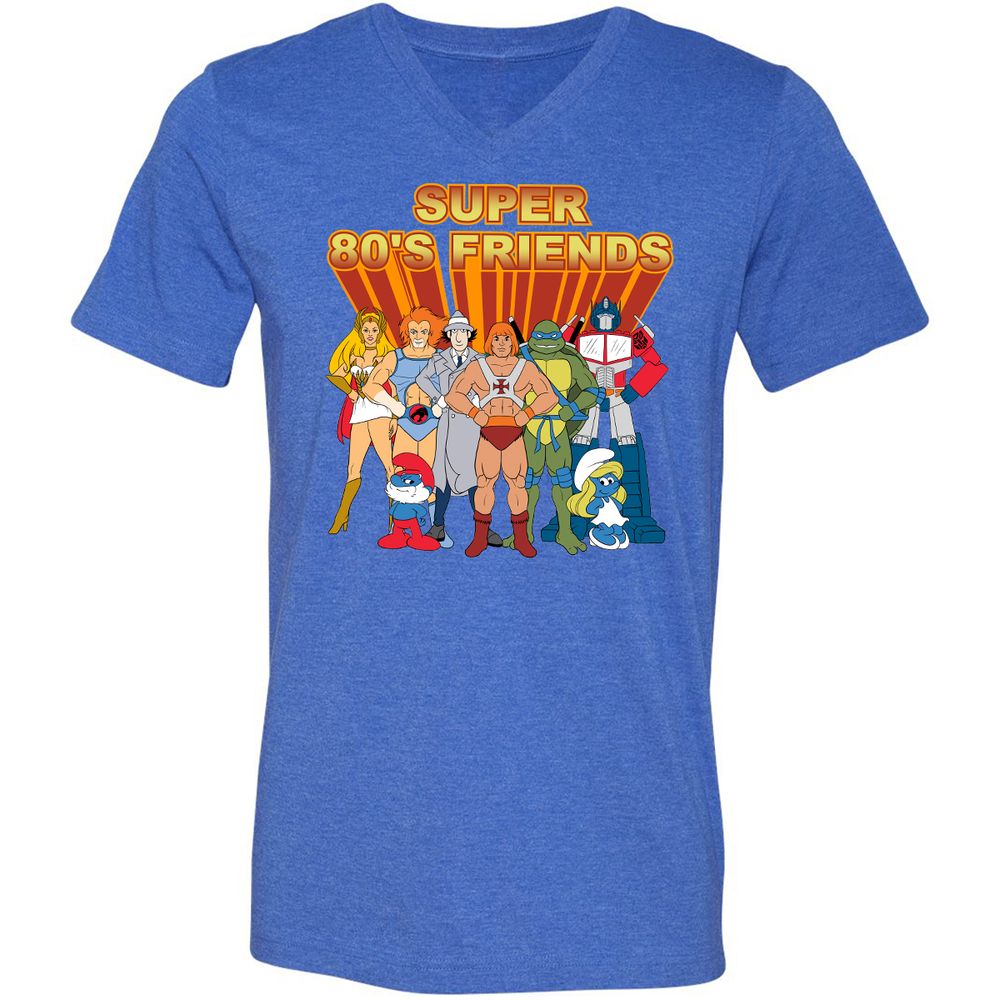 Unisex V-Neck T-Shirt - LXBDKXS9 - Heather True Royal - 14