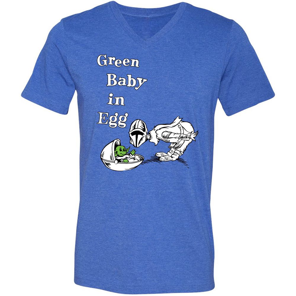 Unisex V-Neck T-Shirt - X76LAN55 - Heather True Royal - 14