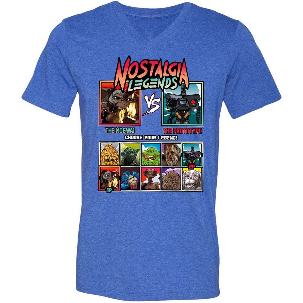 Unisex V-Neck T-Shirt - 1QXRDST5 - Heather True Royal - 14