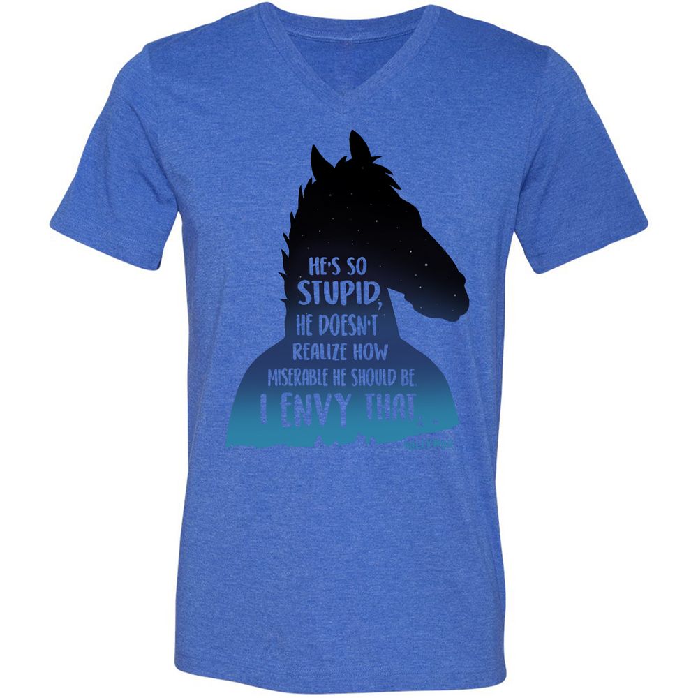 Unisex V-Neck T-Shirt - B4GKALSB - Heather True Royal - 14