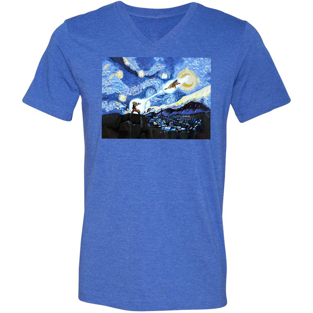 Unisex V-Neck T-Shirt - 7UW6S7JB - Heather True Royal - 14