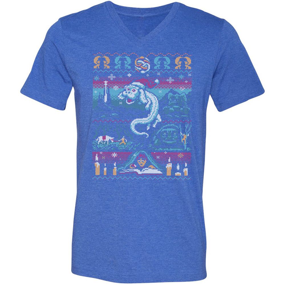 Unisex V-Neck T-Shirt - 9ZKDRY92 - Heather True Royal - 14