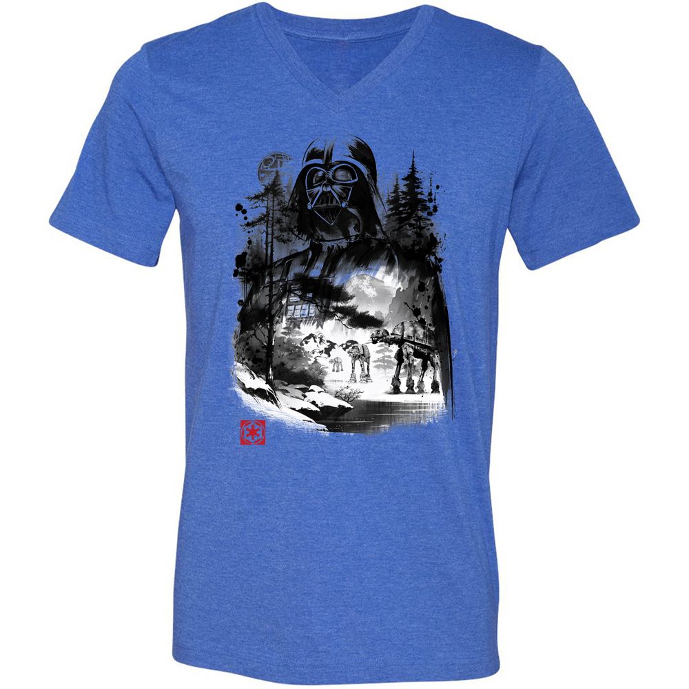 Unisex V-Neck T-Shirt - ZC1TVGQ6 - Heather True Royal - 14