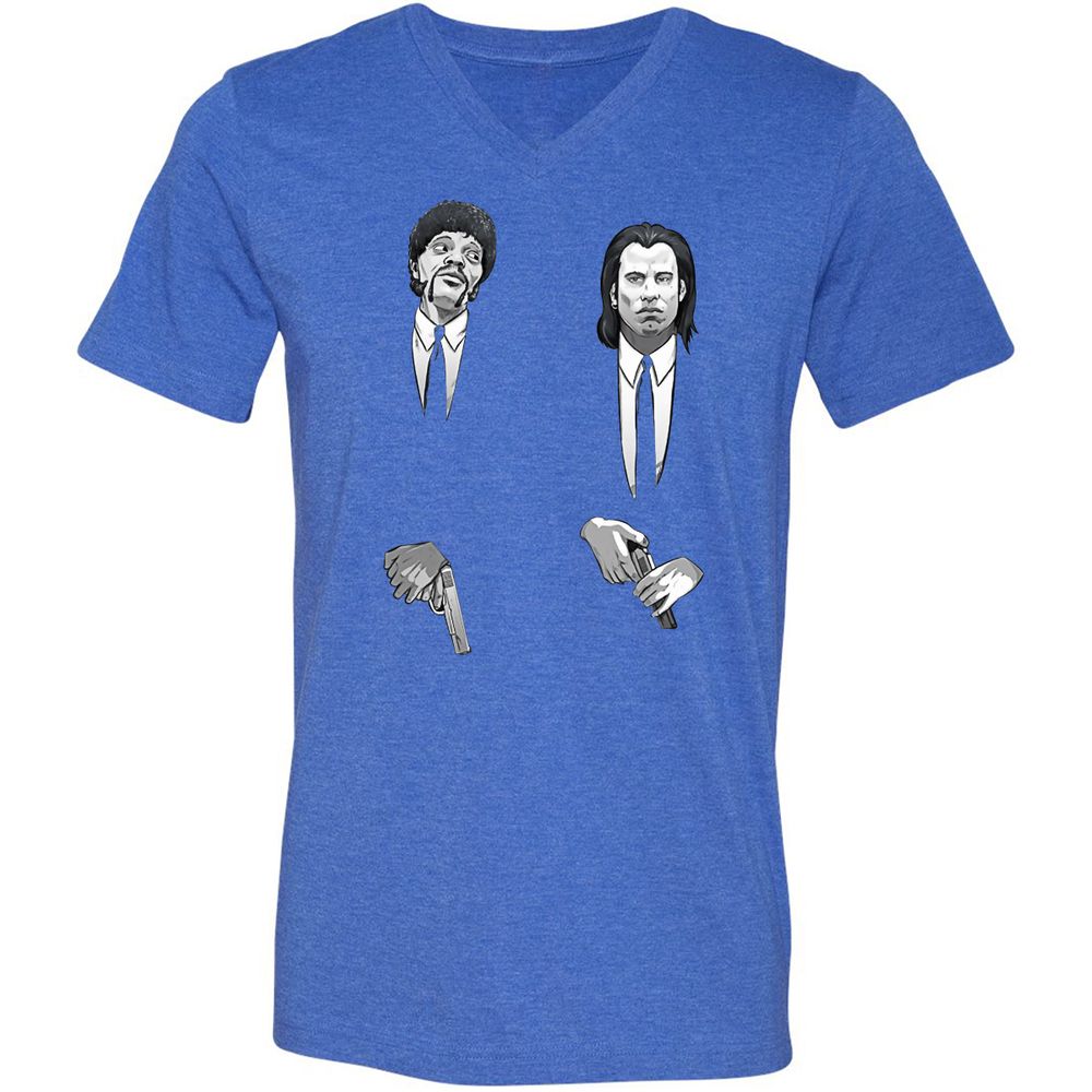 Unisex V-Neck T-Shirt - NHY2K4FV - Heather True Royal - 14