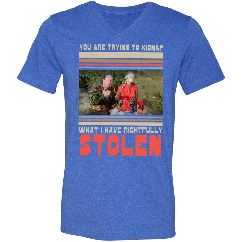 Unisex V-Neck T-Shirt - JRBGH9UD - Heather True Royal - 14