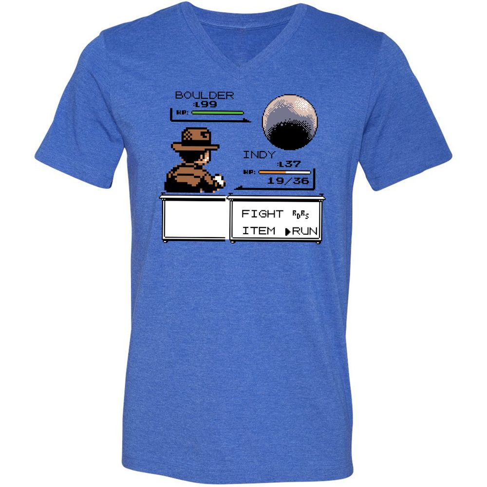 Unisex V-Neck T-Shirt - CX3CTK76 - Heather True Royal - 14