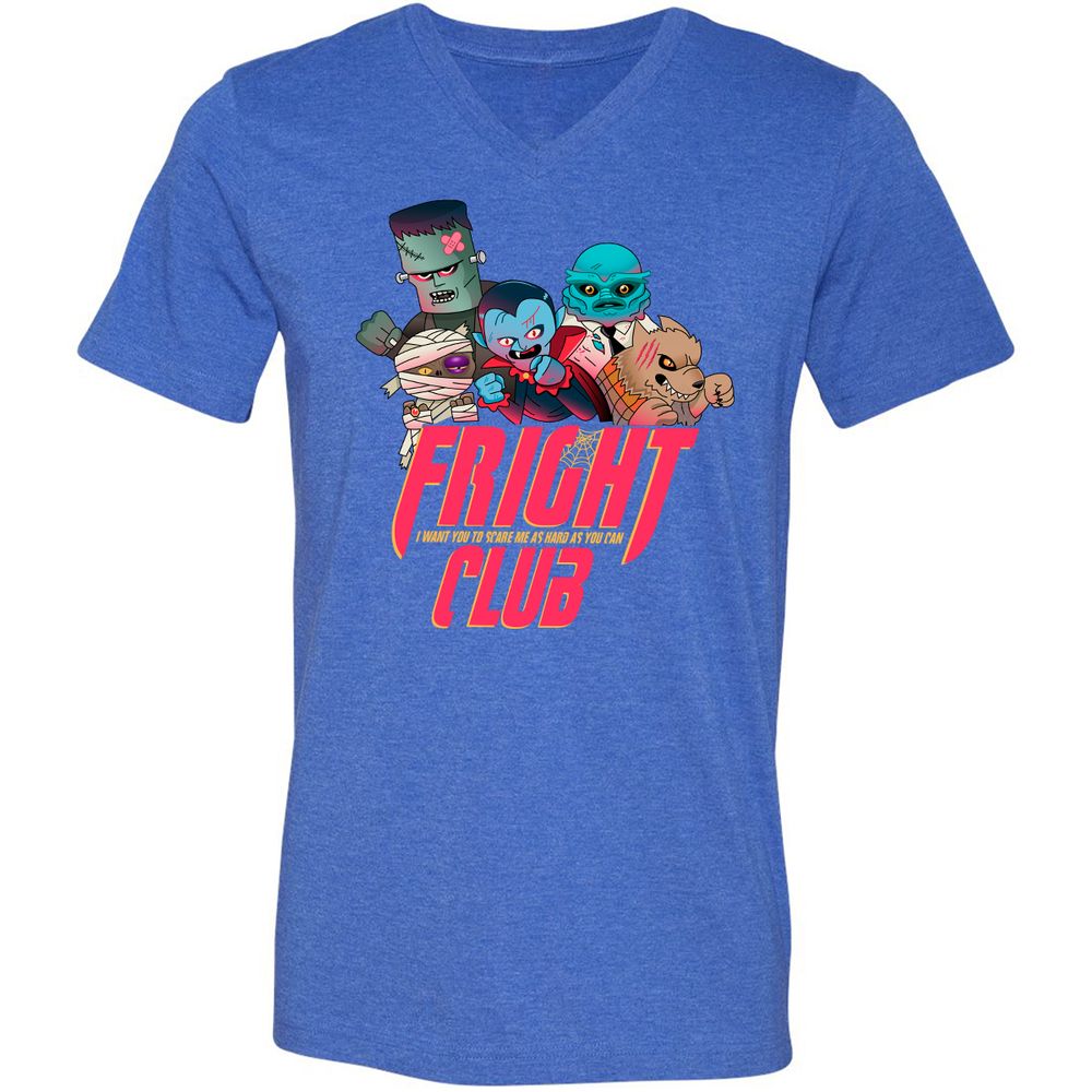 Unisex V-Neck T-Shirt - YJ2N9ZK9 - Heather True Royal - 14