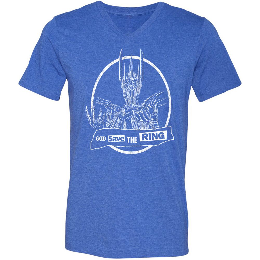 Unisex V-Neck T-Shirt - RE4YBXX4 - Heather True Royal - 14
