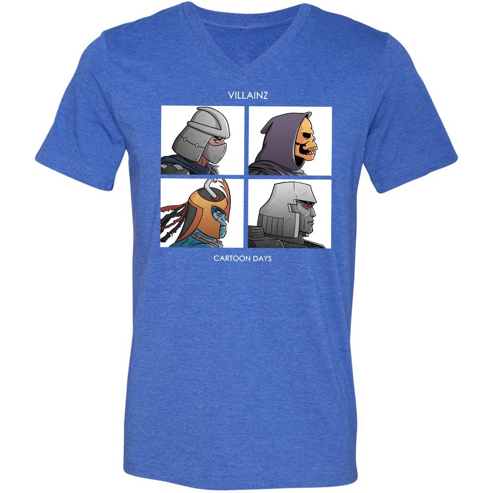 Unisex V-Neck T-Shirt - XN38YZCR - Heather True Royal - 14