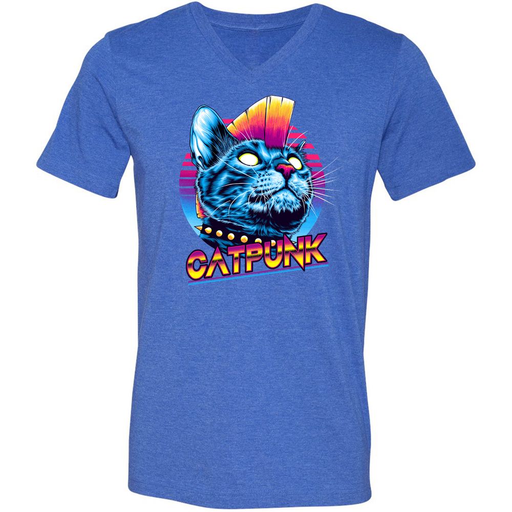 Unisex V-Neck T-Shirt - RL15KK8H - Heather True Royal - 14