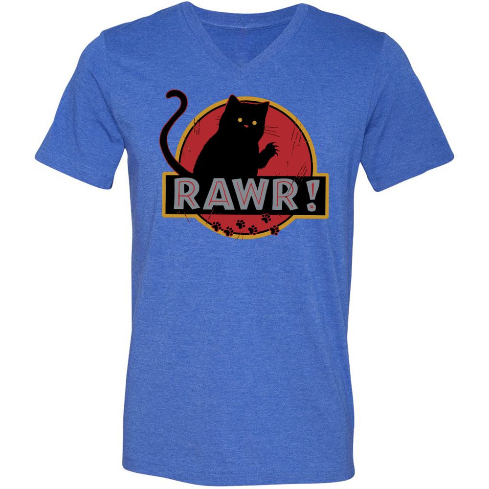 Unisex V-Neck T-Shirt - 7JUWH8MJ - Heather True Royal - 14