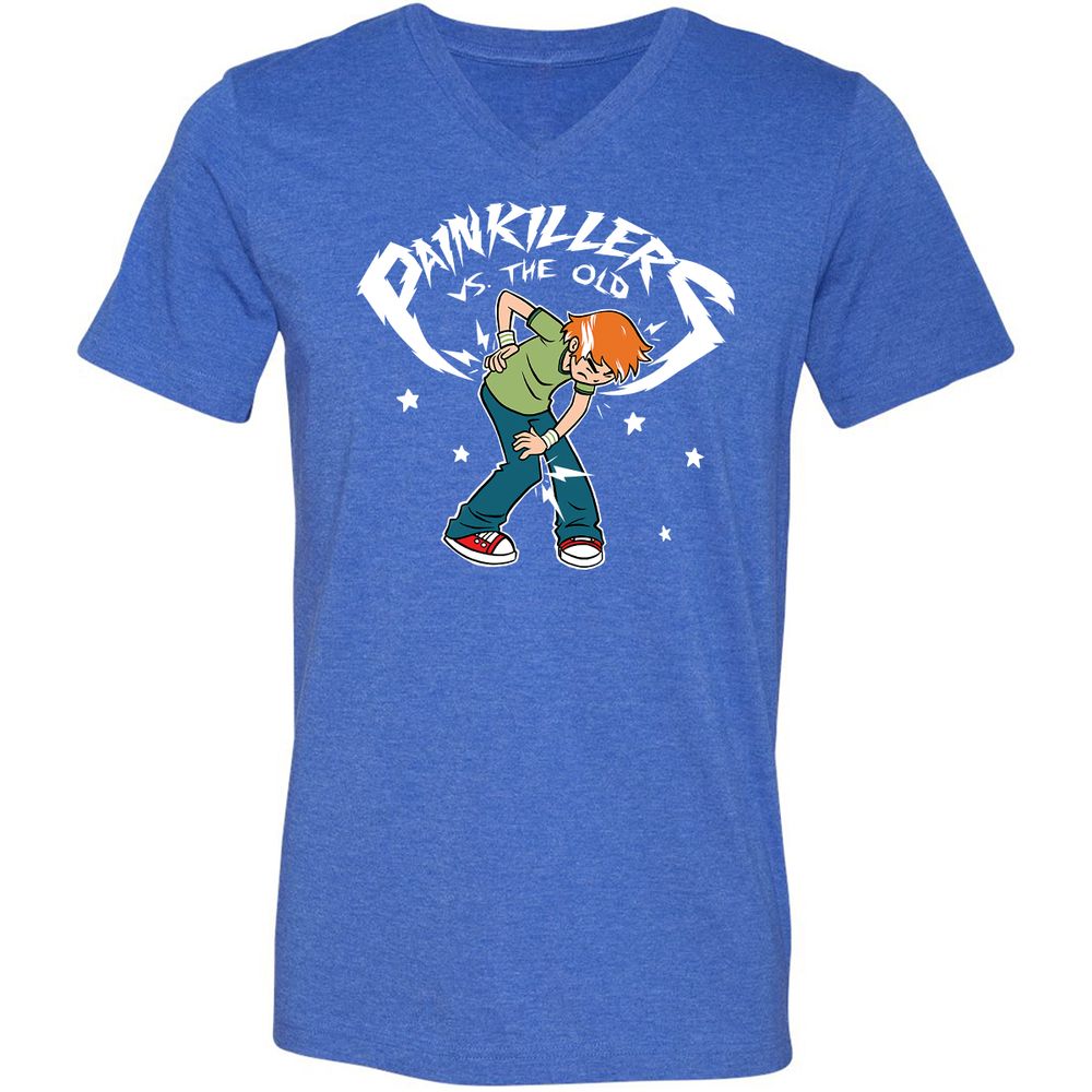 Unisex V-Neck T-Shirt - 7PQJ23S7 - Heather True Royal - 14