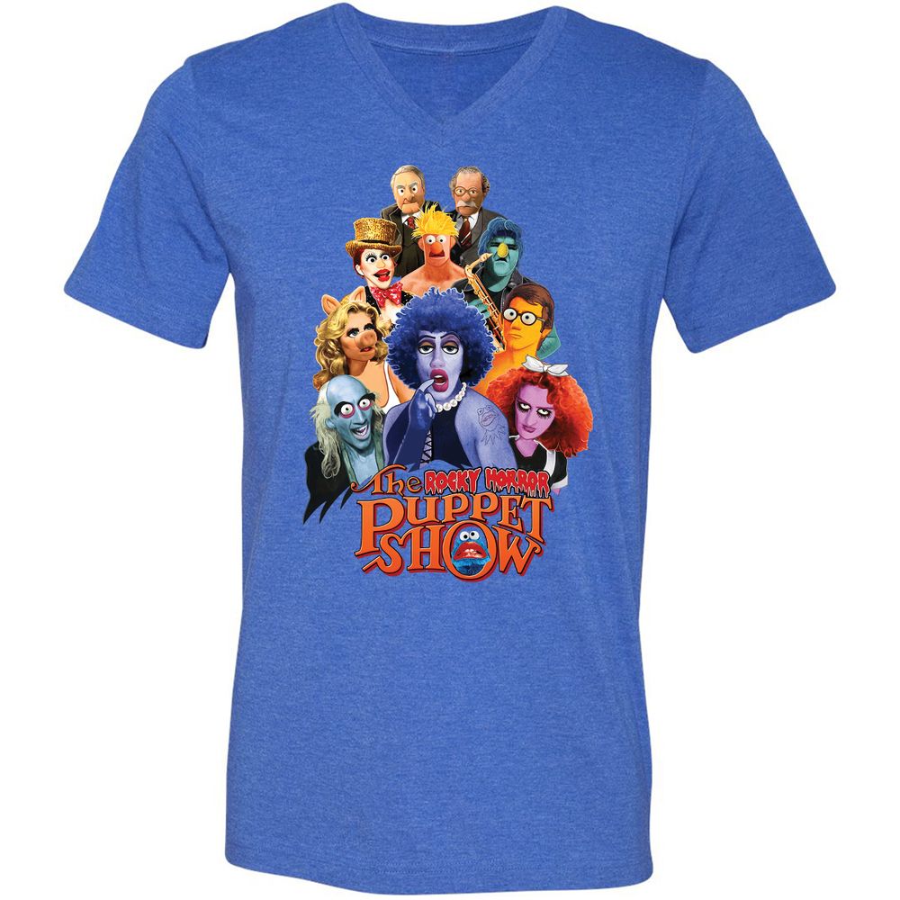 Unisex V-Neck T-Shirt - EKWYRL51 - Heather True Royal - 14