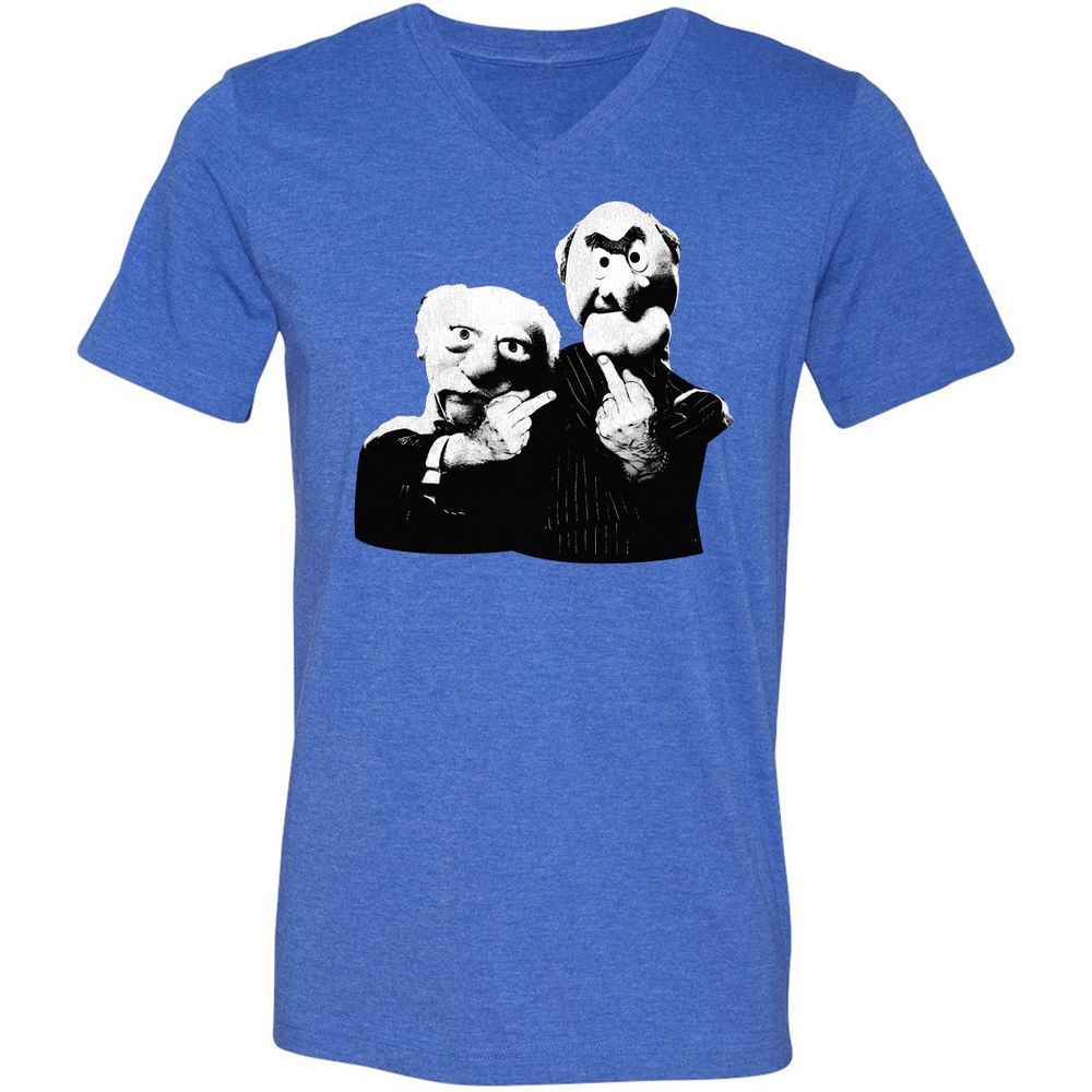 Statler and Waldorf Middle Finger - Heather True Royal - 14