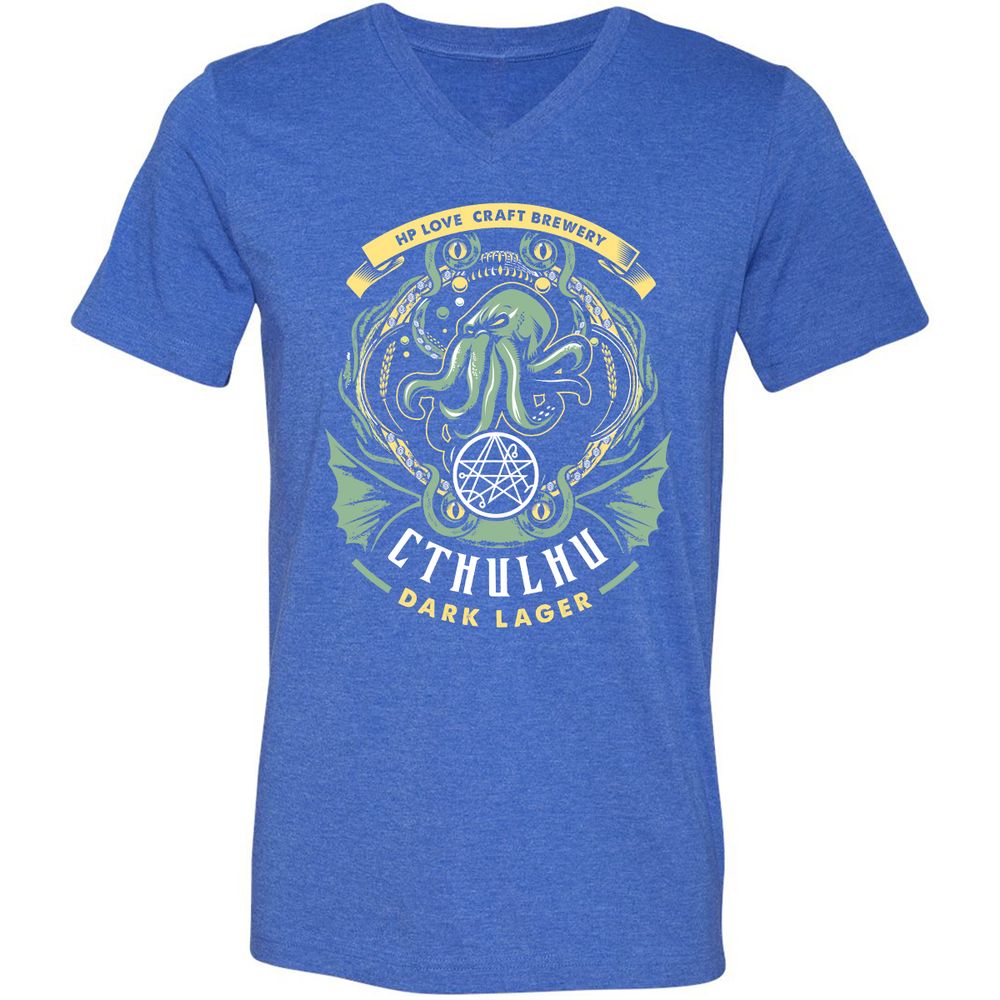 Unisex V-Neck T-Shirt - WTNN8CLH - Heather True Royal - 14