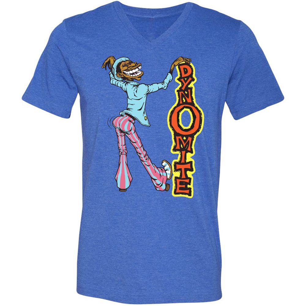 Unisex V-Neck T-Shirt - 4X4D21NY - Heather True Royal - 14