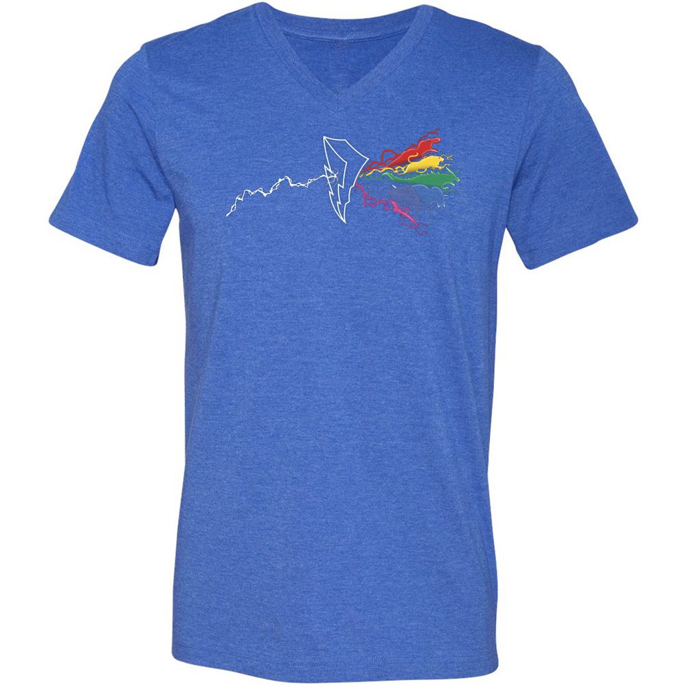 Unisex V-Neck T-Shirt - EM1HK1K8 - Heather True Royal - 14