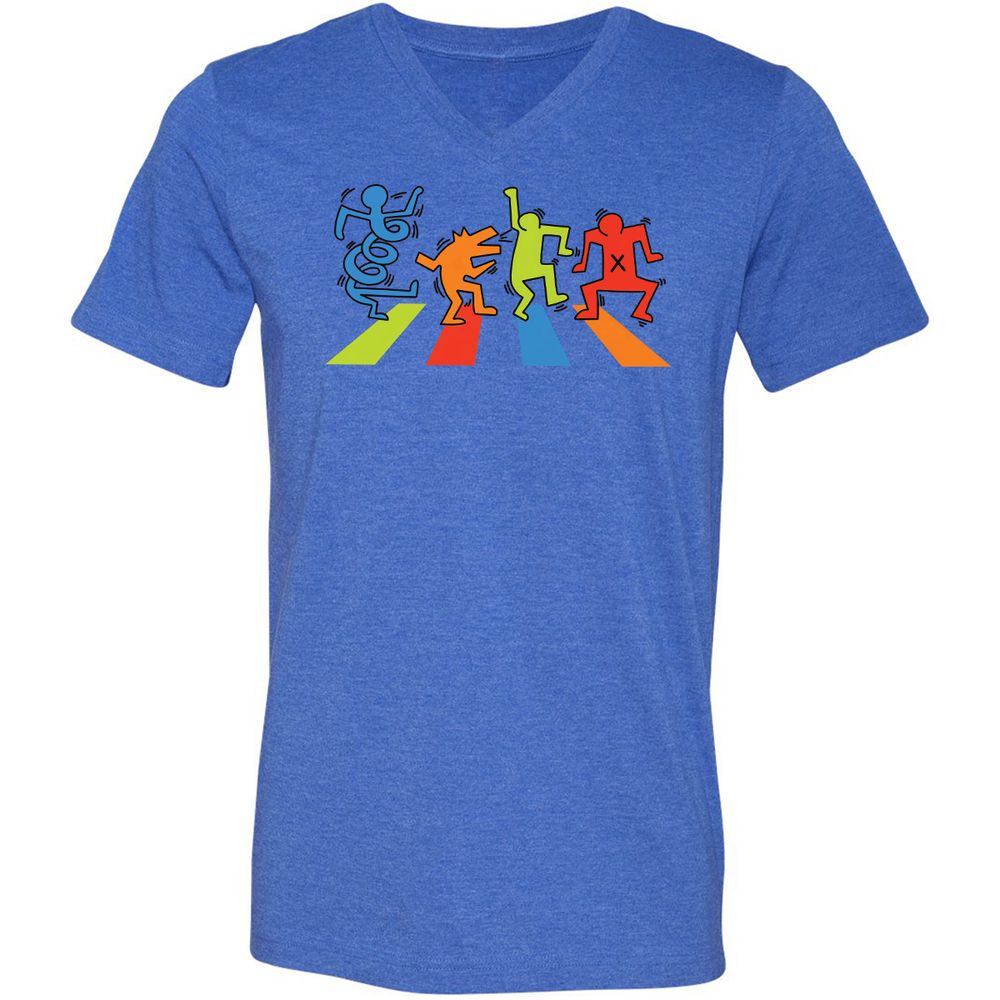 Unisex V-Neck T-Shirt - D3NVX7Z6 - Heather True Royal - 14