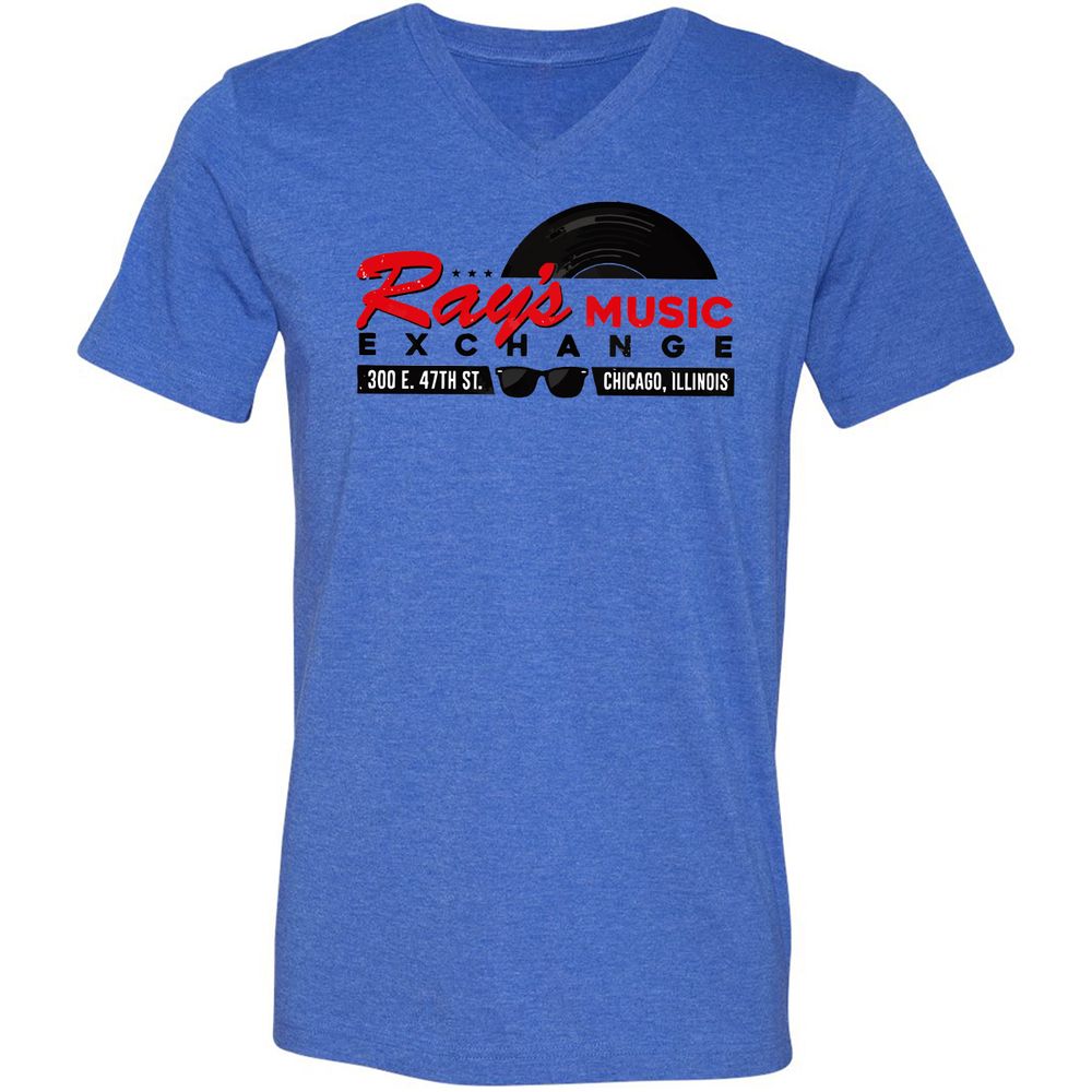 Unisex V-Neck T-Shirt - NX44KWYY - Heather True Royal - 14