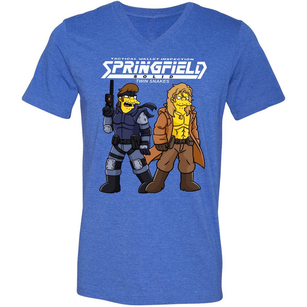 Unisex V-Neck T-Shirt - WKJ74NRA - Heather True Royal - 14