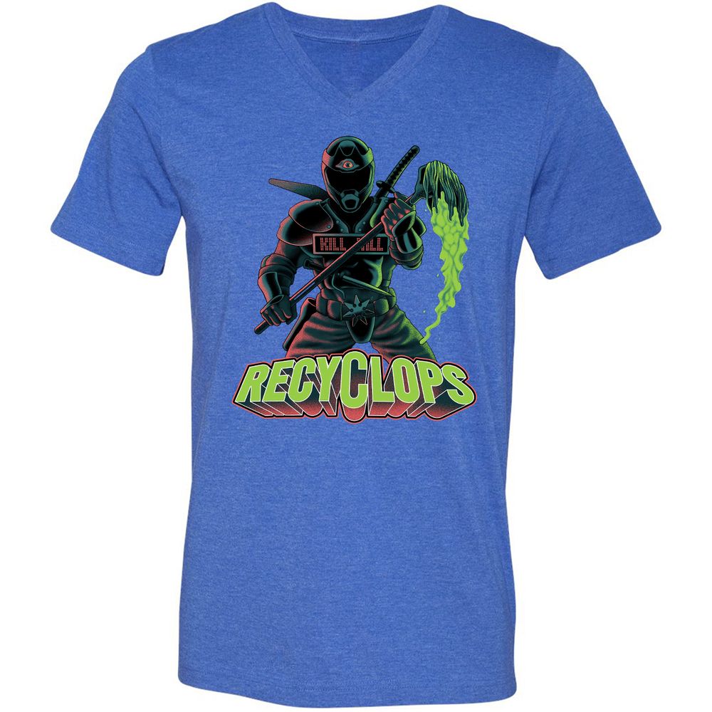 Unisex V-Neck T-Shirt - C4V321YL - Heather True Royal - 14