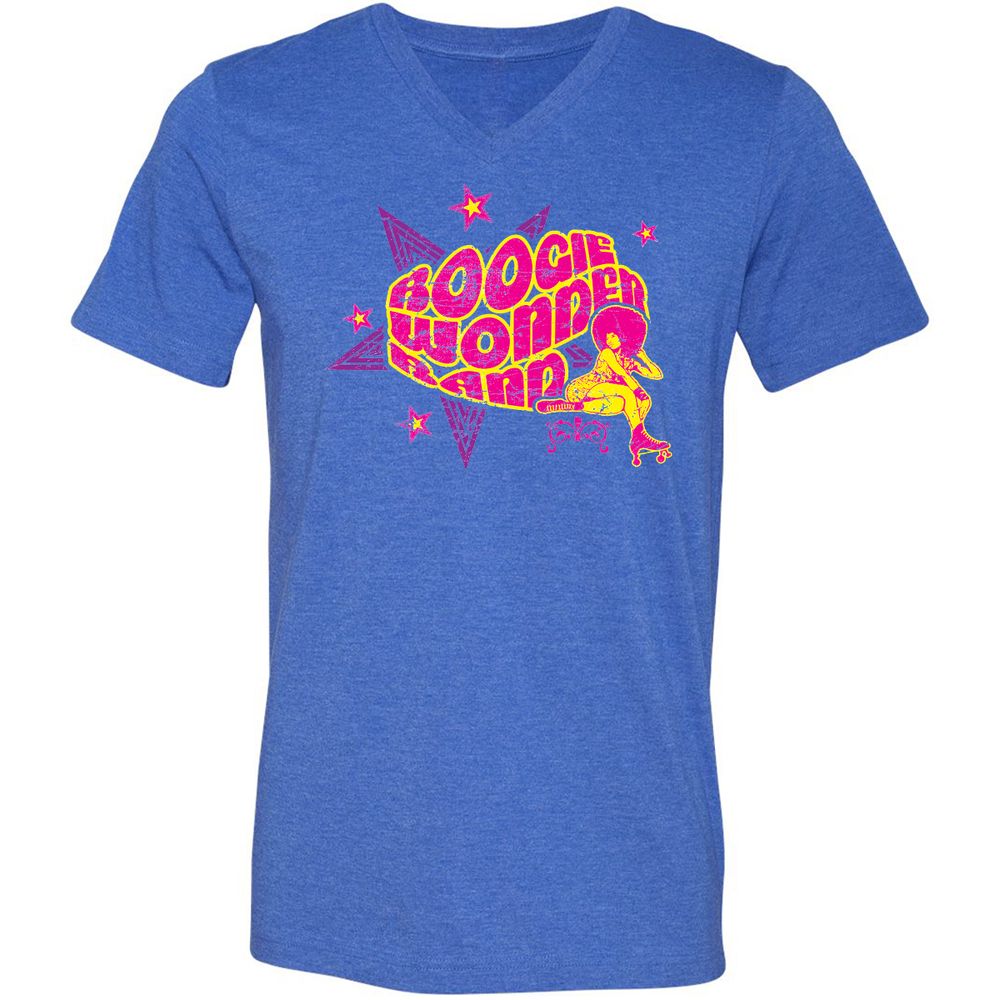 Unisex V-Neck T-Shirt - 8MDKS636 - Heather True Royal - 14