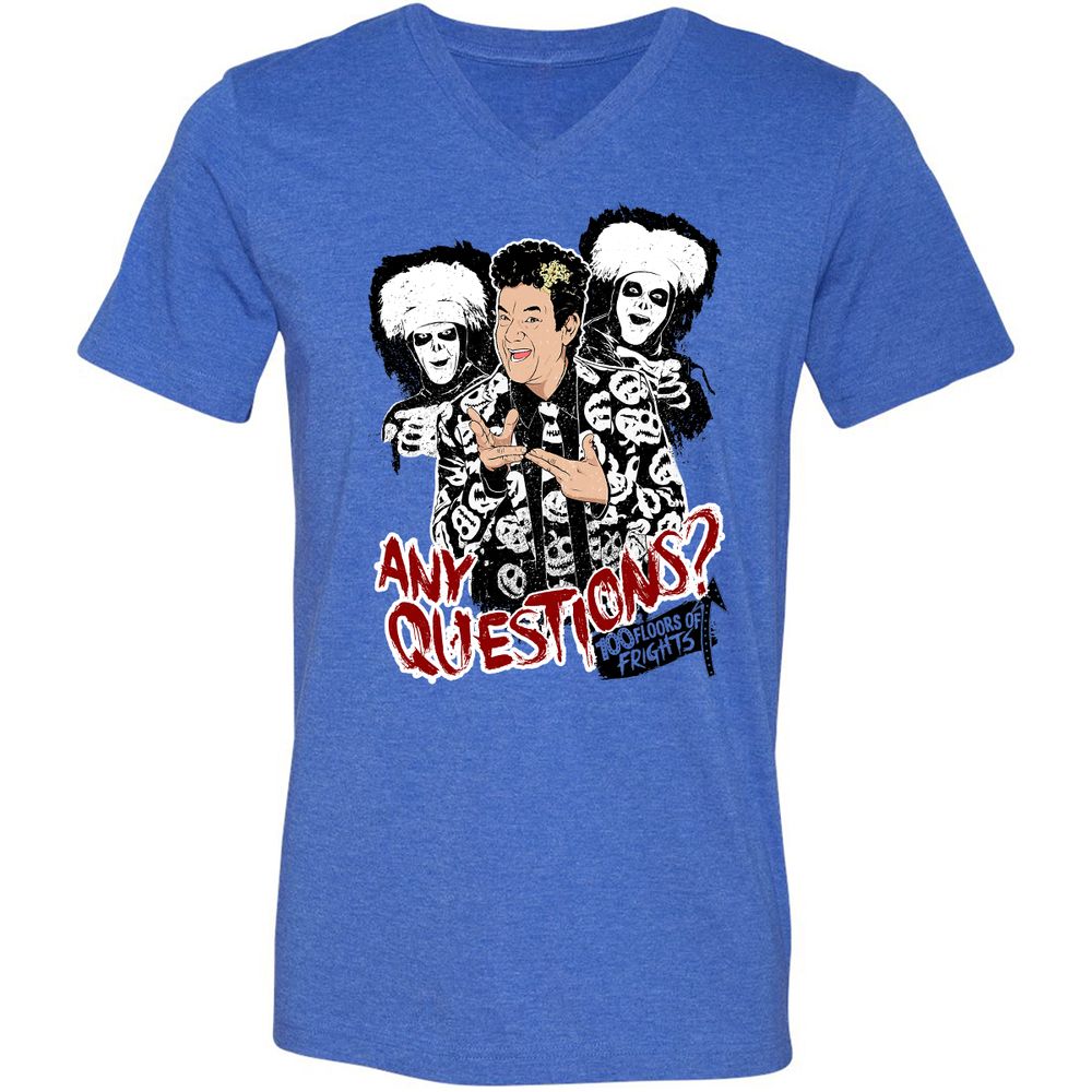 Unisex V-Neck T-Shirt - 64XGU8EA - Heather True Royal - 14