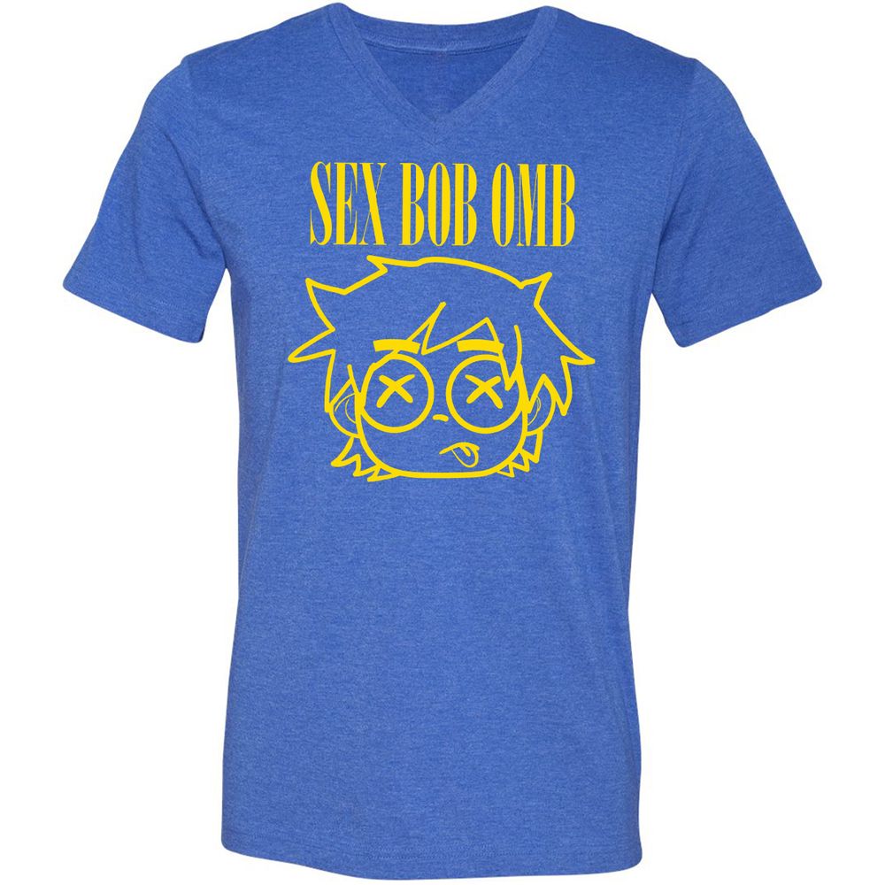 Unisex V-Neck T-Shirt - RTYA94CW - Heather True Royal - 14