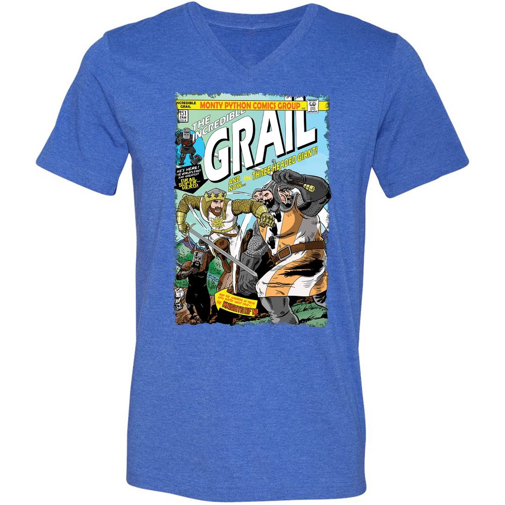 Unisex V-Neck T-Shirt - J297TTQU - Heather True Royal - 14