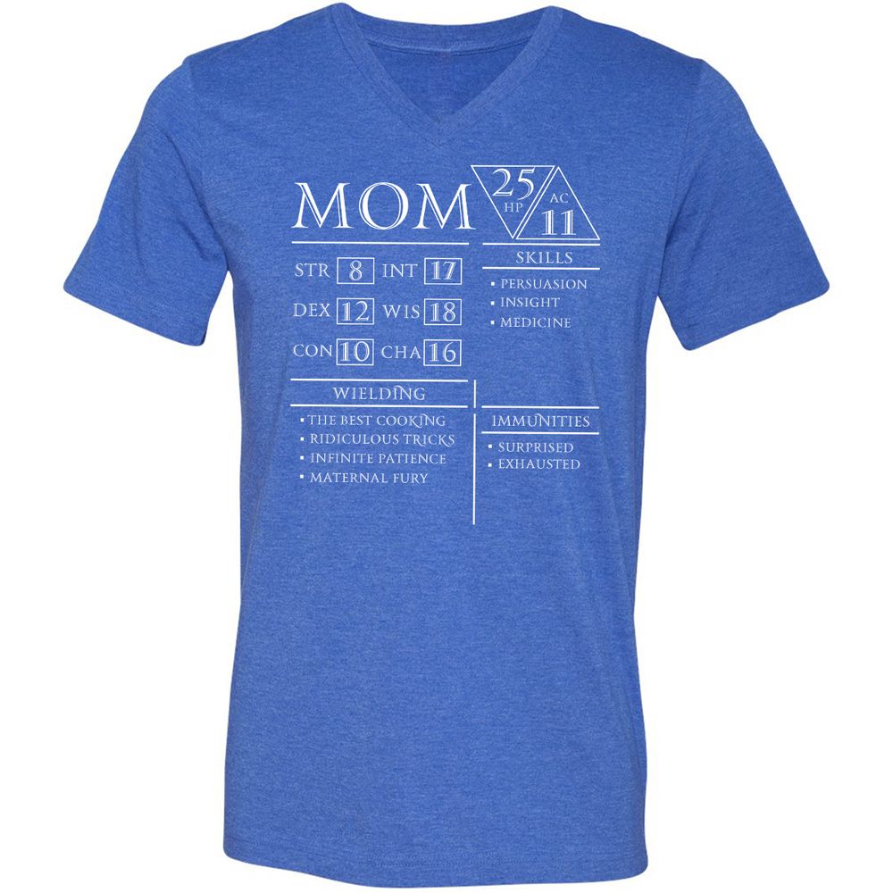 Unisex V-Neck T-Shirt - 5S7HEB3K - Heather True Royal - 14