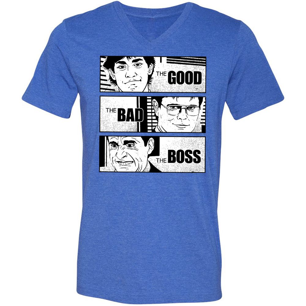 Unisex V-Neck T-Shirt - N32P66WQ - Heather True Royal - 14