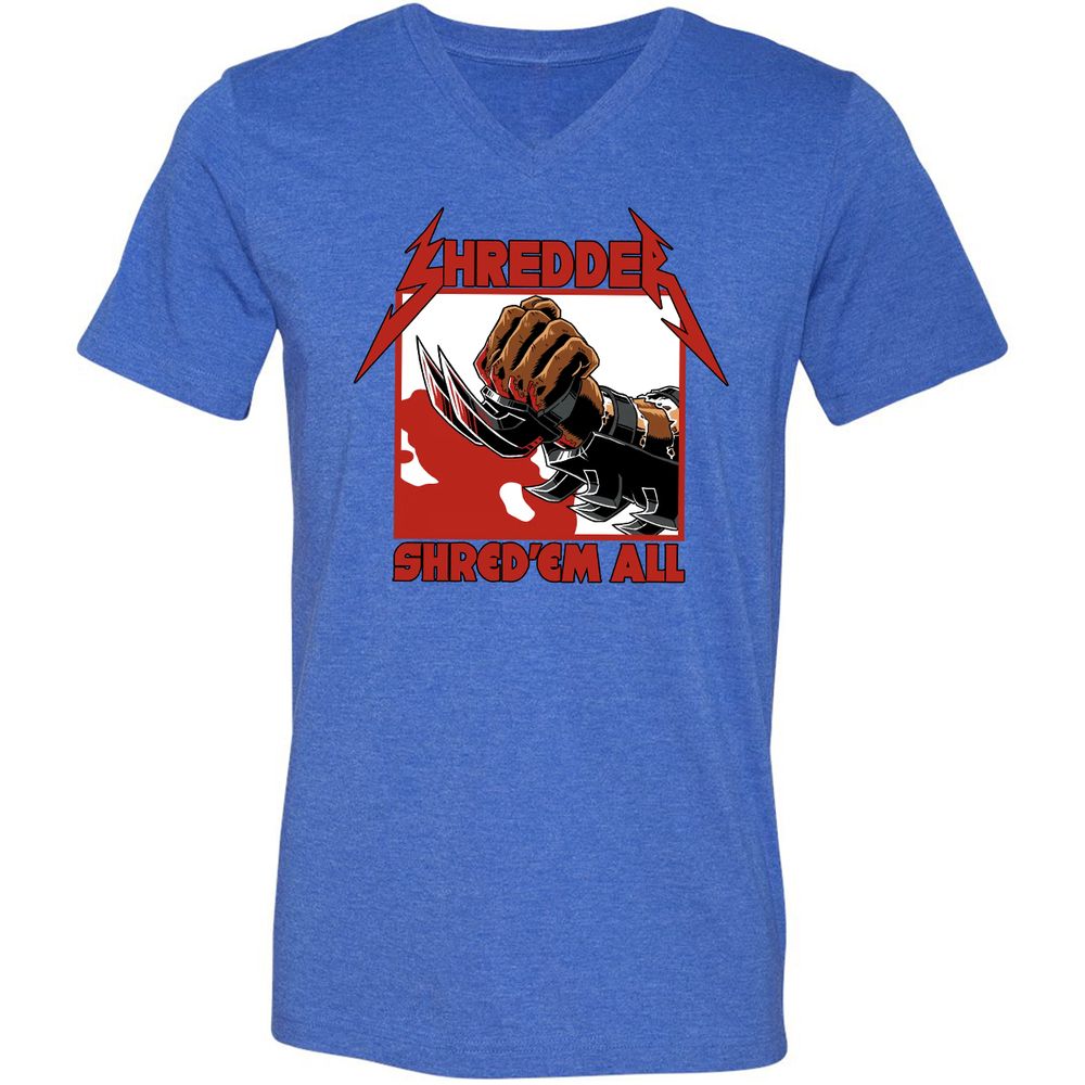 Unisex V-Neck T-Shirt - 5F86H2PV - Heather True Royal - 14