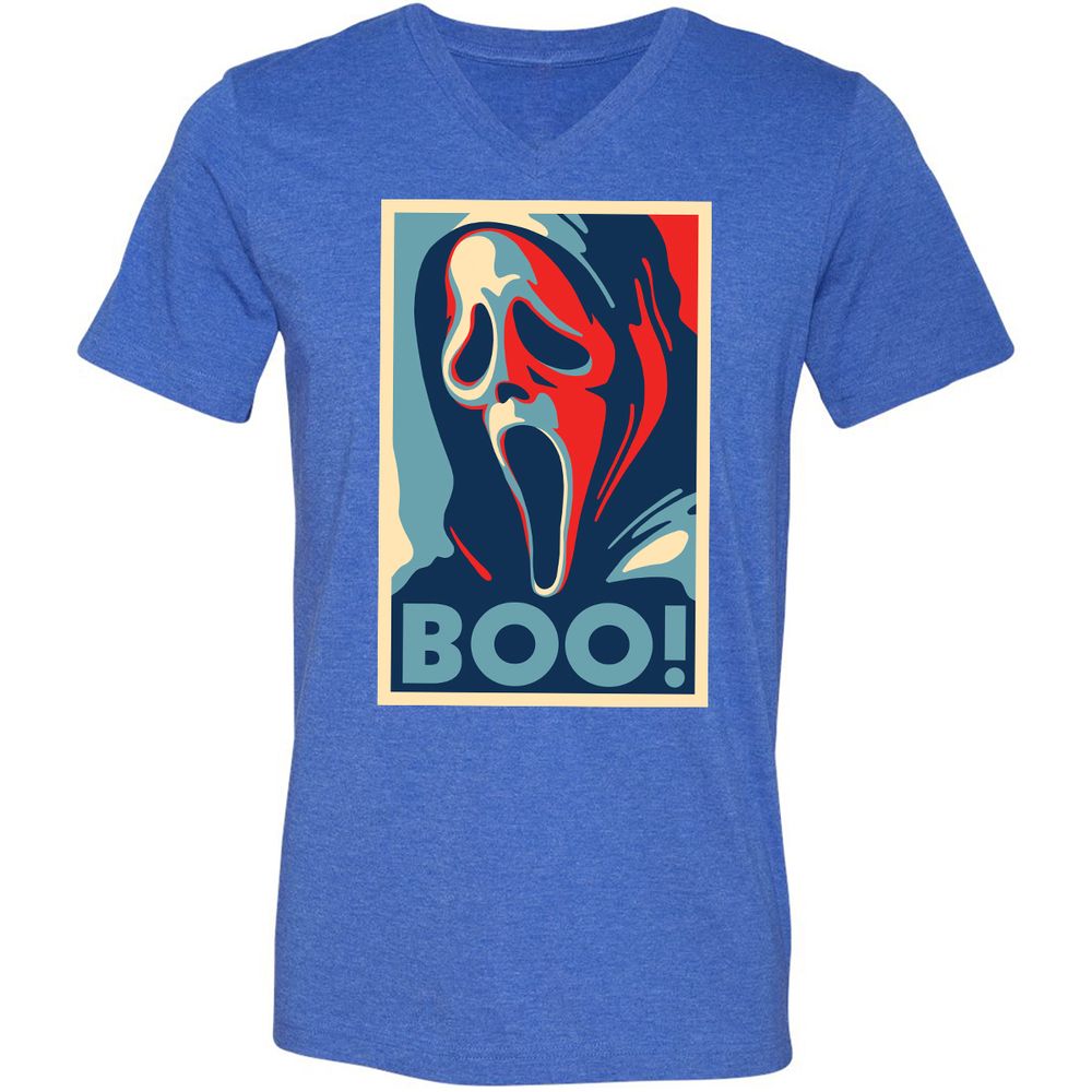 Unisex V-Neck T-Shirt - YQVFYHBH - Heather True Royal - 14