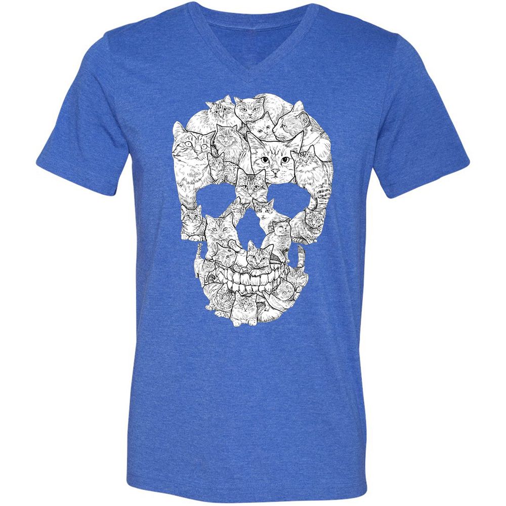 Unisex V-Neck T-Shirt - ZT3TLTST - Heather True Royal - 14