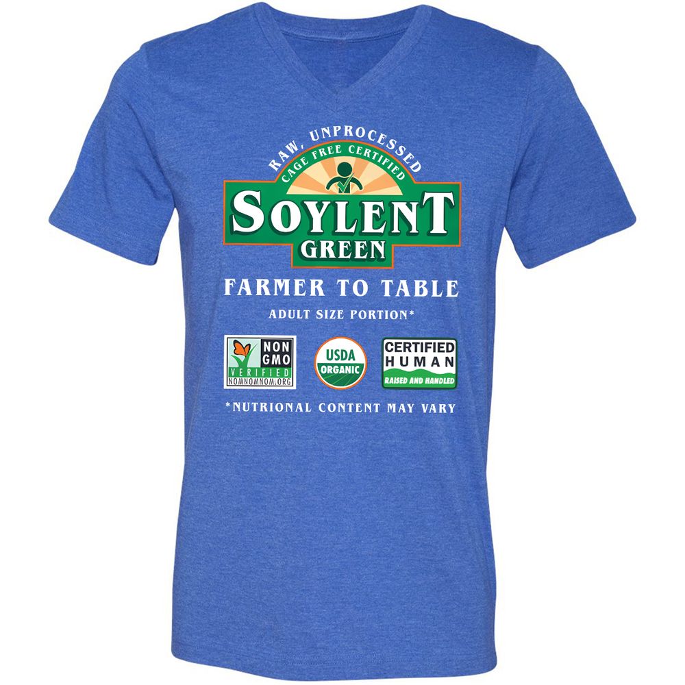 Unisex V-Neck T-Shirt - KNLLZQCZ - Heather True Royal - 14