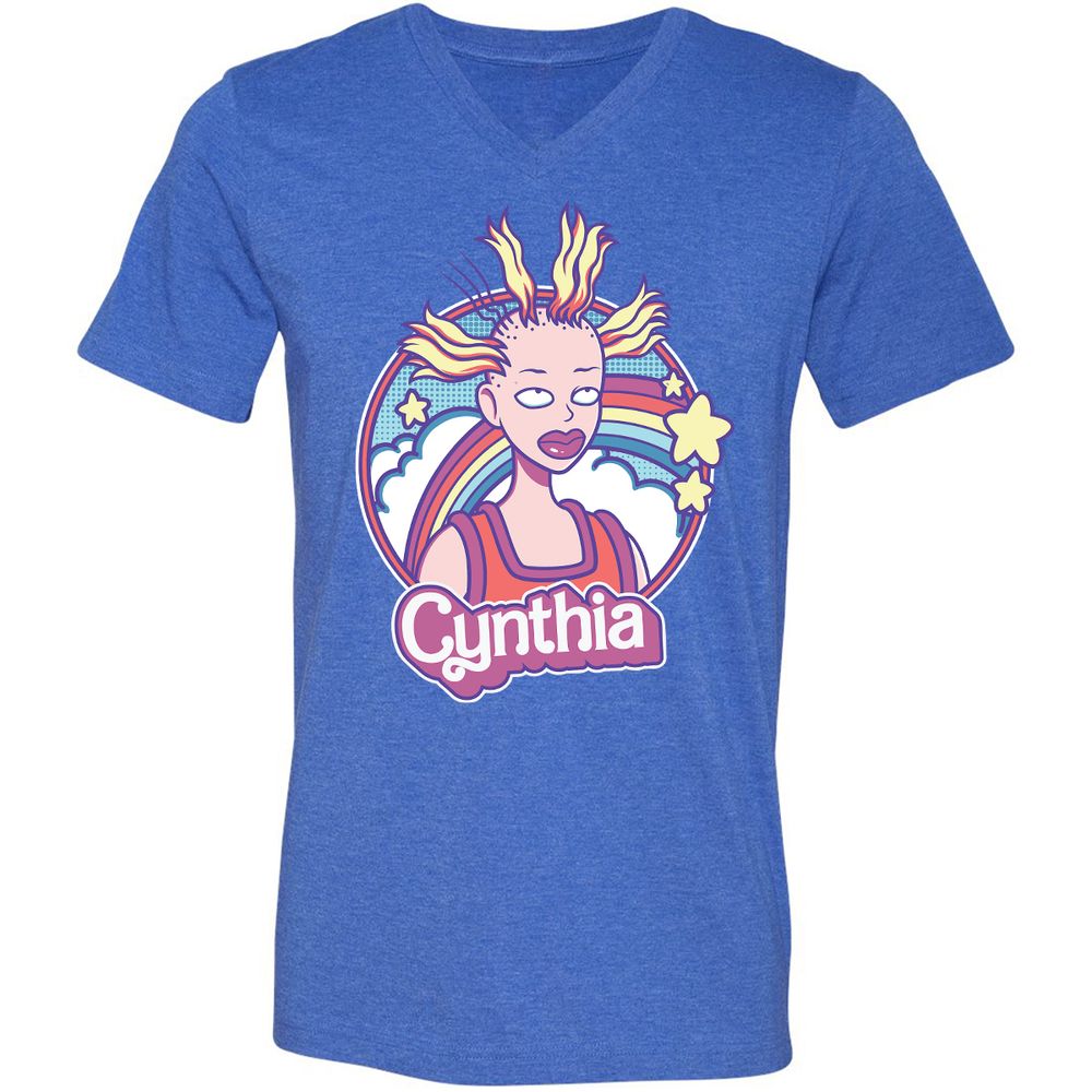 Unisex V-Neck T-Shirt - XKX7HKH4 - Heather True Royal - 14