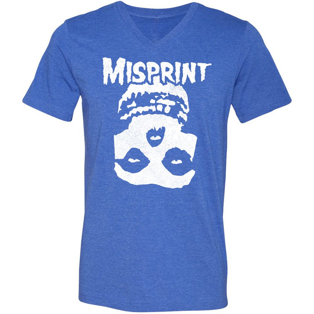 Unisex V-Neck T-Shirt - 7Y4CA8PA - Heather True Royal - 14