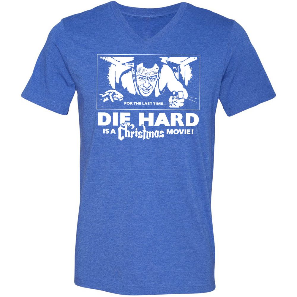 Unisex V-Neck T-Shirt - HDZBUXF8 - Heather True Royal - 14